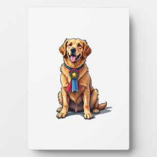 Stolzes amerikanisches Golden Retriever Vintage T- Fotoplatte