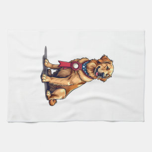 Stolzes amerikanisches Golden Retriever Vintage T- Geschirrtuch