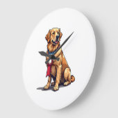 Stolzes amerikanisches Golden Retriever Vintage T- Große Wanduhr (Winkel)