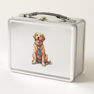 Stolzes amerikanisches Golden Retriever Vintage T- Metall Brotdose