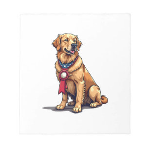 Stolzes amerikanisches Golden Retriever Vintage T- Notizblock