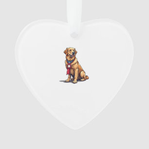 Stolzes amerikanisches Golden Retriever Vintage T- Ornament