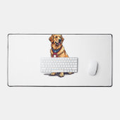 Stolzes amerikanisches Golden Retriever Vintage T- Schreibtischunterlage (Tastatur & Maus)
