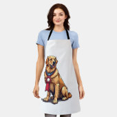 Stolzes amerikanisches Golden Retriever Vintage T- Schürze (Getragen)