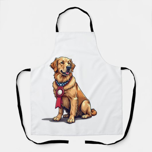 Stolzes amerikanisches Golden Retriever Vintage T- Schürze (Vorderseite)
