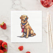 Stolzes amerikanisches Golden Retriever Vintage T- Serviette (Beispiel)