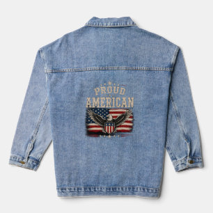 Stolzes amerikanisches USA-Flaggen-Sweatshirt Jeansjacke