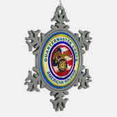 Stolzes Armeekonzern Korps Veteran Schneeflocken Zinn-Ornament (Links)