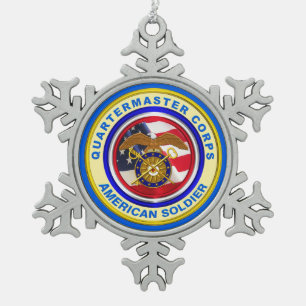 Stolzes Armeekonzern Korps Veteran Schneeflocken Zinn-Ornament