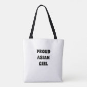 Stolzes Asienmädchen, Schwarz-weiße Tote-Tasche Tasche (Rückseite)