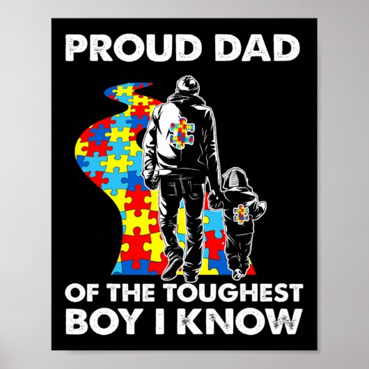 Stolzes Autismus Vater Vater und Sohn Autismus Bew Poster (Vorne)