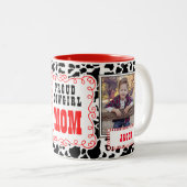 Stolzes Cowgirl MAMA Kuh Print und Red Foto Zweifarbige Tasse (VorderseiteRechts)