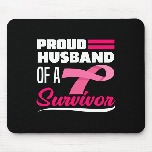 Stolzes Ehemann einer überlebenden Ehefrau Brustkr Mousepad (Vorne)