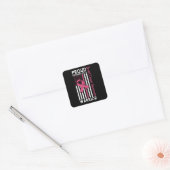 Stolzes Ehemann eines Brustkrebs-Kriegers Quadratischer Aufkleber (Umschlag)