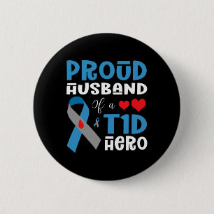 Stolzes Ehemann eines T1d Helden Typ 1 Diabetes Aw Button