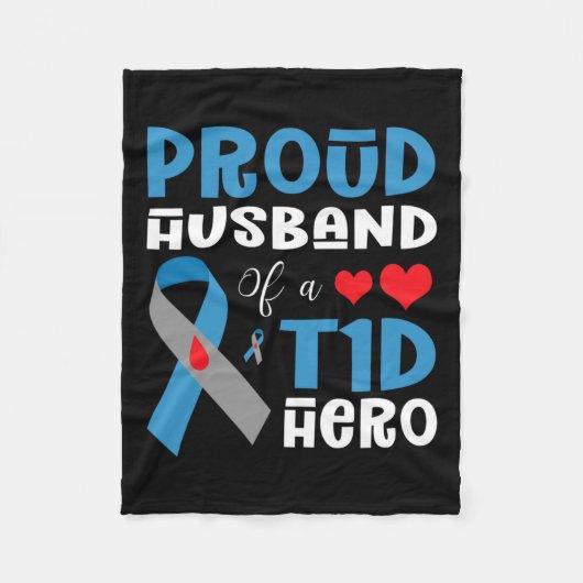 Stolzes Ehemann eines T1d Helden Typ 1 Diabetes Aw Fleecedecke (Vorderseite)