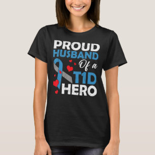 Stolzes Ehemann eines Typ-1-Diabetes-Hero Warrior T-Shirt