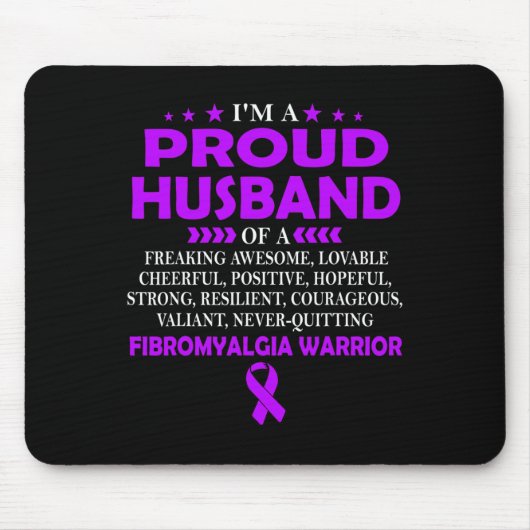 Stolzes Ehemann Fibromyalgie Krieger T Mousepad (Vorne)