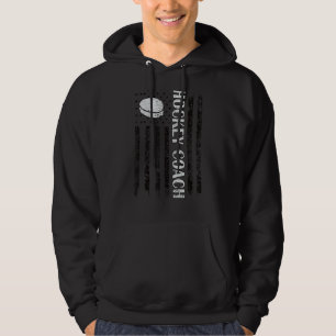 Stolzes Eishockey Coach US Flag Eishockey Gecoacht Hoodie