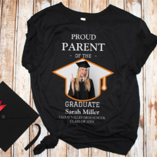 Stolzes Eltern des Absolventen mit Foto und Name T-Shirt