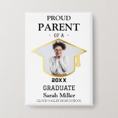 Stolzes Eltern eines Absolventen 2025 mit Foto und Button (Vorderseite)