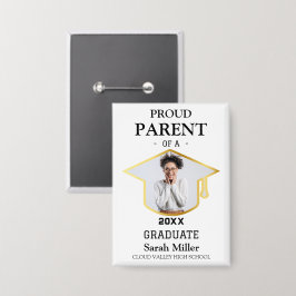 Stolzes Eltern eines Absolventen 2025 mit Foto und Button