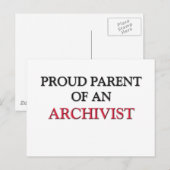 Stolzes Eltern eines ARCHIVISTEN Postkarte (Vorne/Hinten)