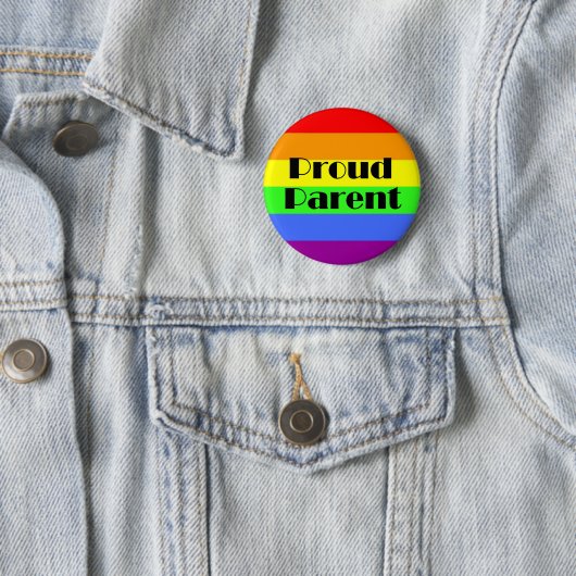 Stolzes Elternteil auf Regenbogenuntergrund Button (Beispiel)