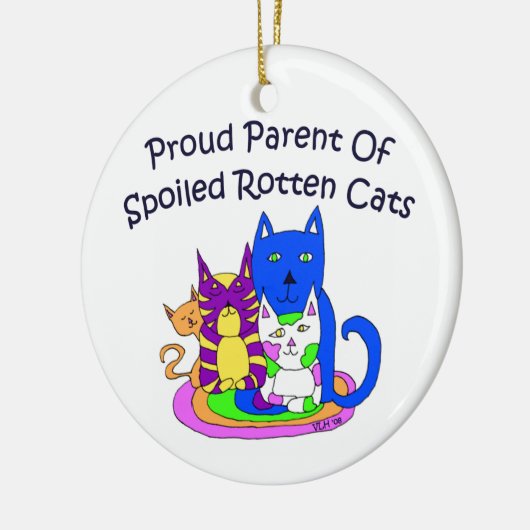 Stolzes Elternteil Spolied fauler Katzen Keramikornament (Links)