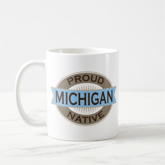 Stolzes GetränkeTassen-Geschenk Michigans Kaffeetasse (Links)