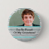 Stolzes Großvater-Abschluss-Absolvent-Foto Button (Vorderseite)