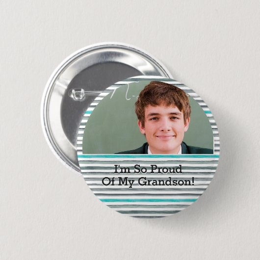 Stolzes Großvater-Abschluss-Absolvent-Foto Button (Vorne & Hinten)