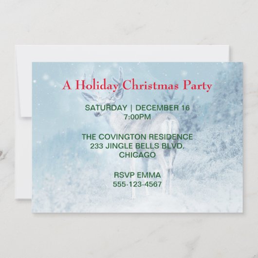 Stolzes Hirsch Stehend im Wilden - Weihnachtsfest Einladung (Rückseite)