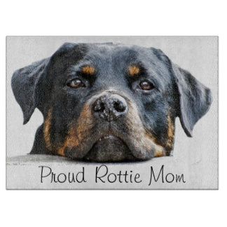 Stolzes Hundegesicht Rottie Mama-| Rottweiler Schneidebrett