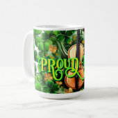 Stolzes Irisches Musiker-Design Kaffeetasse (Vorderseite Links)