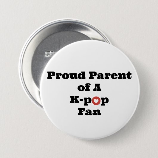 Stolzes K-Pop Elternteil Button (Vorne & Hinten)
