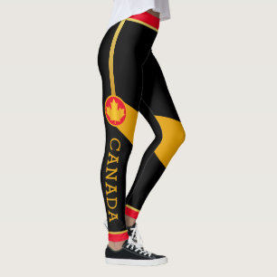 Stolzes kanadisches Patriot mit Gold-Ahorn-Leaf Leggings