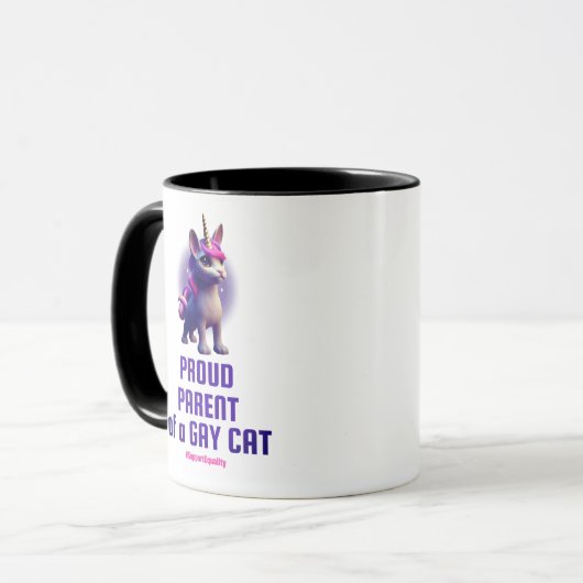 Stolzes Kind einer schwulen Katze Tasse (Vorderseite Links)