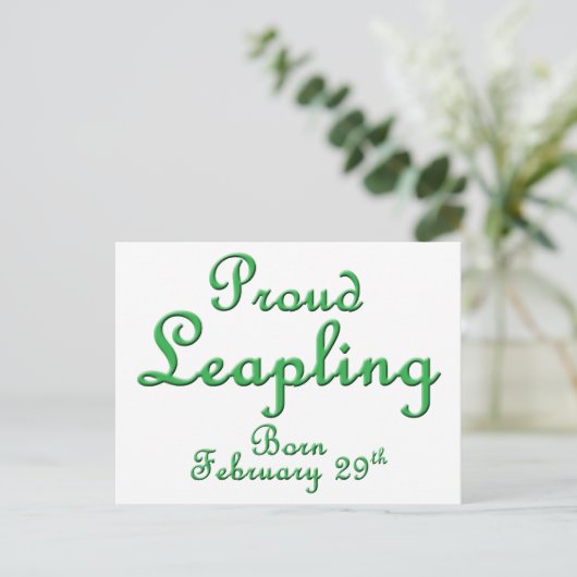 Stolzes Leap Jahr Geburtstag Postkarte (Stehend Vorderseite)