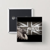 Stolzes Löwe #Brexit fertigen das Datum 24/06/2016 Button (Vorne & Hinten)