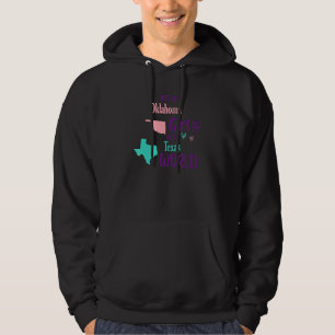 Stolzes Mädchen Nur ein Oklahoma-Mädchen in einer Hoodie