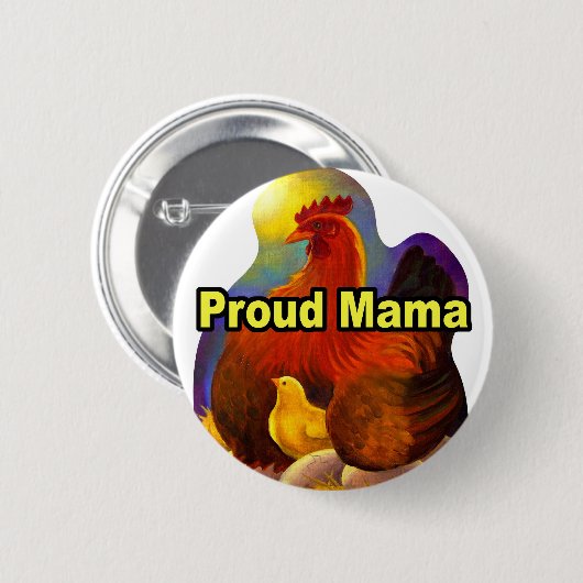 Stolzes Mama und Kick-Malerei - Multi Button (Vorne & Hinten)