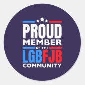 Stolzes Mitglied der LGBFJB-Gemeinschaft Runder Aufkleber (Vorderseite)
