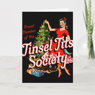 Stolzes Mitglied der Tinsel Society Lady Lustiges  Karte