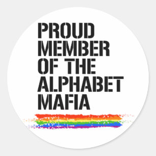 STOLzes MITGLIED DES ALPHABET MAFIA-T - Shirt Runder Aufkleber