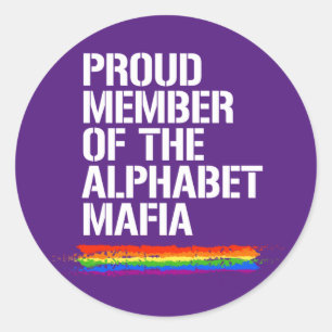 STOLzes MITGLIED DES ALPHABET MAFIA-T - Shirt Runder Aufkleber