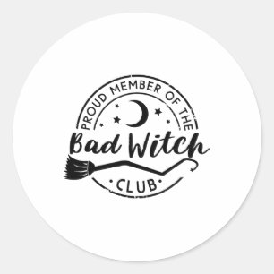 Stolzes Mitglied des Byd Witch Club Funny Hallowee Runder Aufkleber