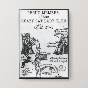 Stolzes Mitglied des Crazy Cat Lady Club Funny But Button