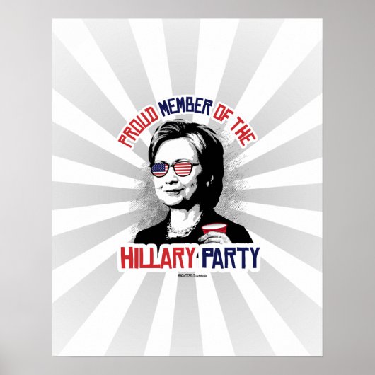 Stolzes Mitglied des Hillary Party Poster (Vorne)