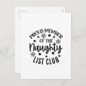 Stolzes Mitglied des Naughty List Club Weihnachten (Vorne/Hinten)